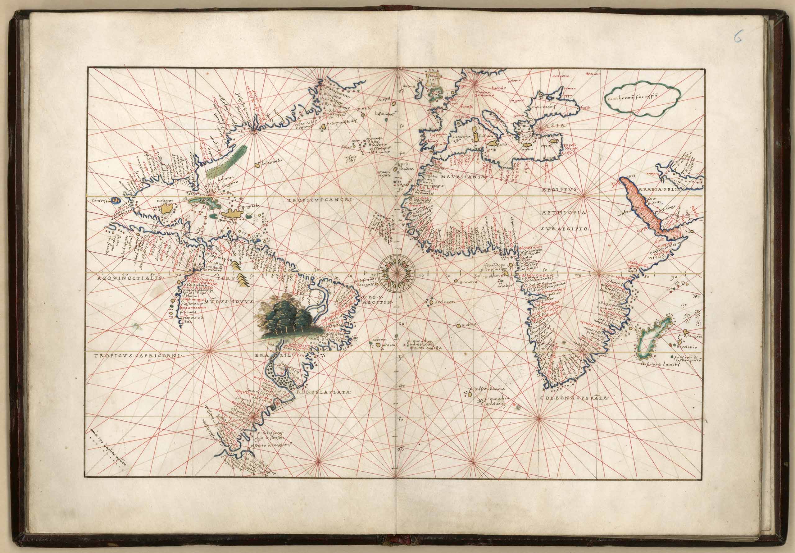 Nautical Map of the Atlantic Ocean Pen-and-ink and watercolor, by cartographer Battista Agnese, c. 1544 (Library of Congress) https://www.loc.gov/resource/g3200m.gct00001.
