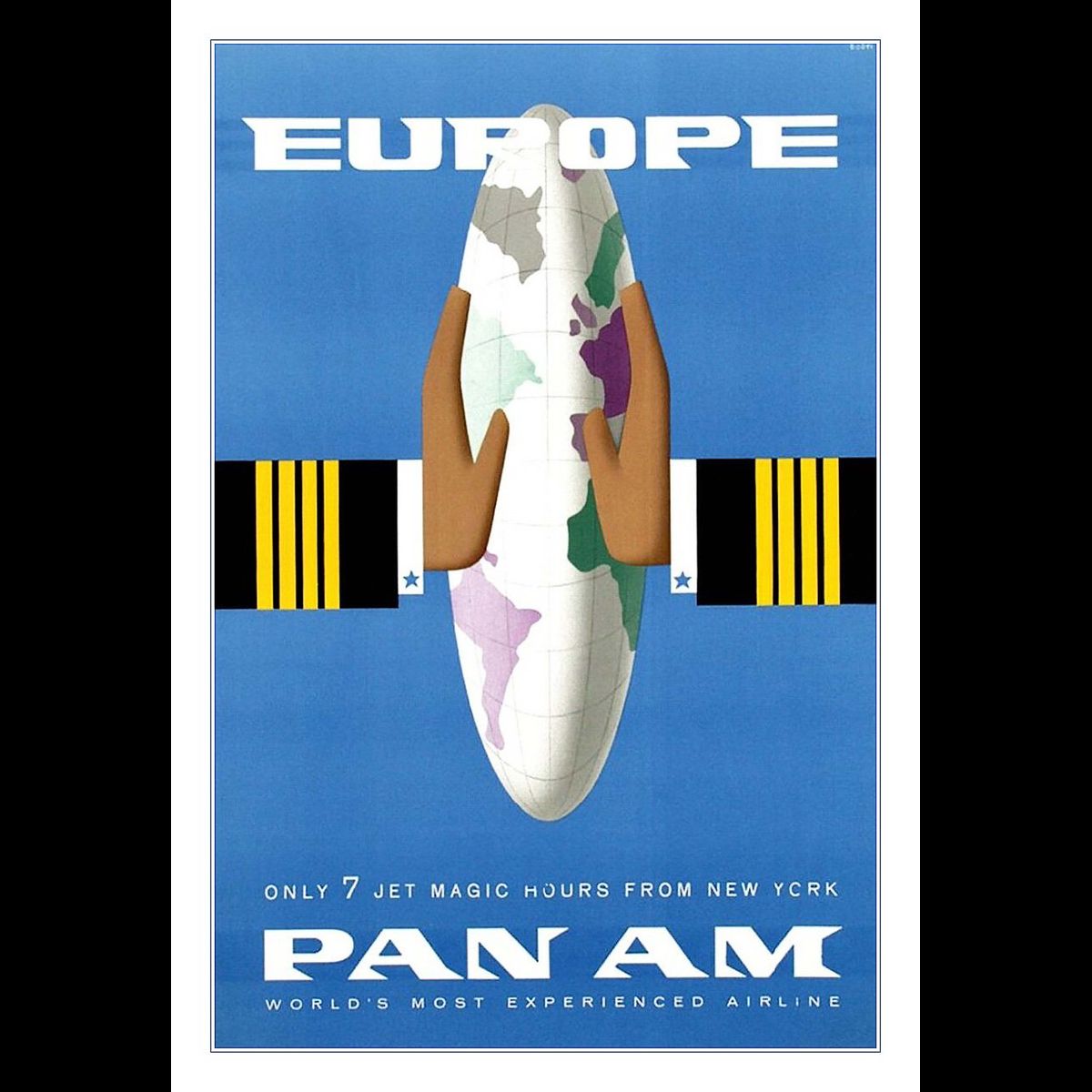 PanAm航空 ビンテージ オリジナルポスター 70年代 PanAm航空 ビンテージ オリジナルポスター 70年代