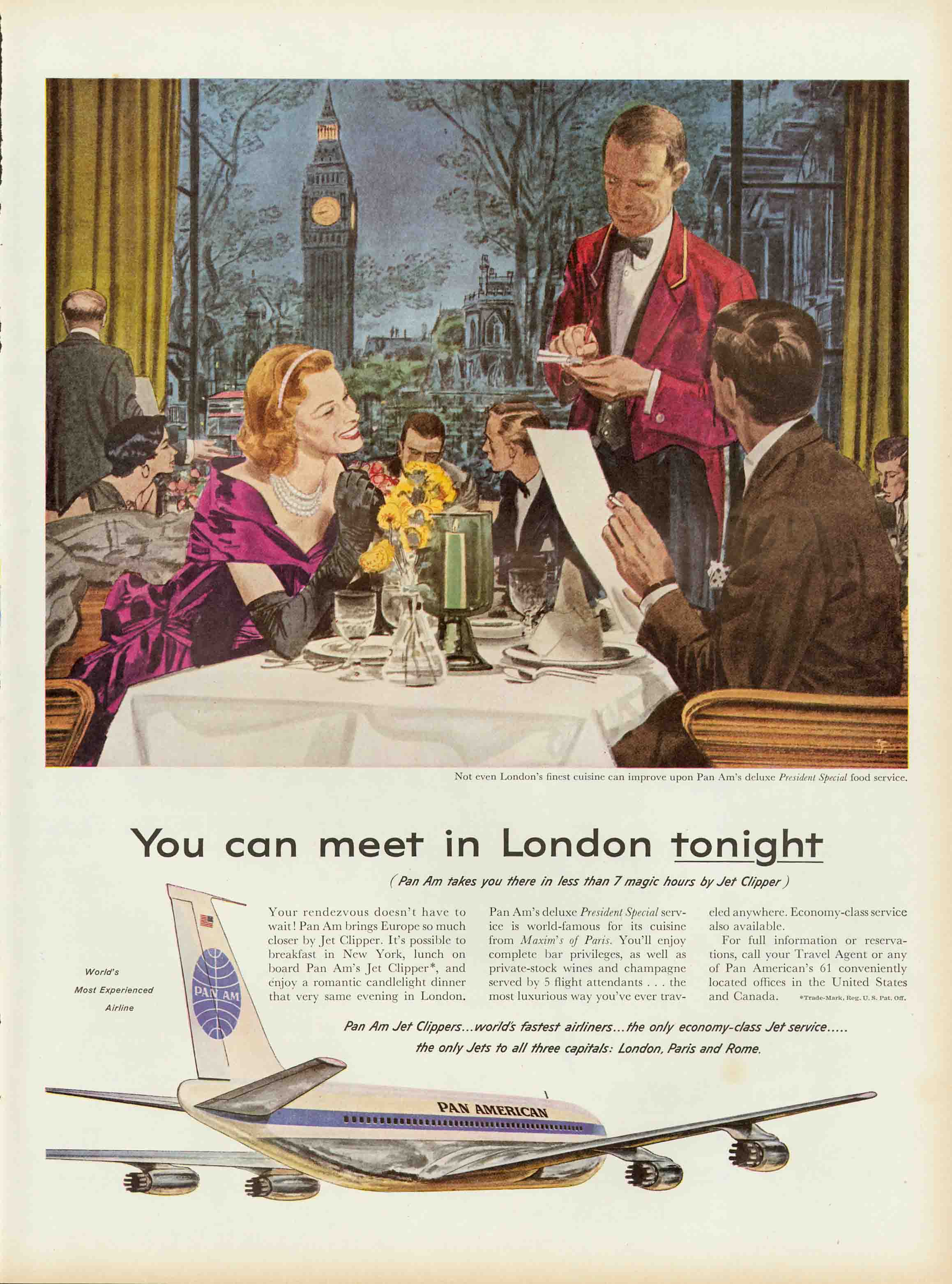 You Can Meet  in London Tonight, 707 ad, 1960 (Pan Am Historical Foundation collection).