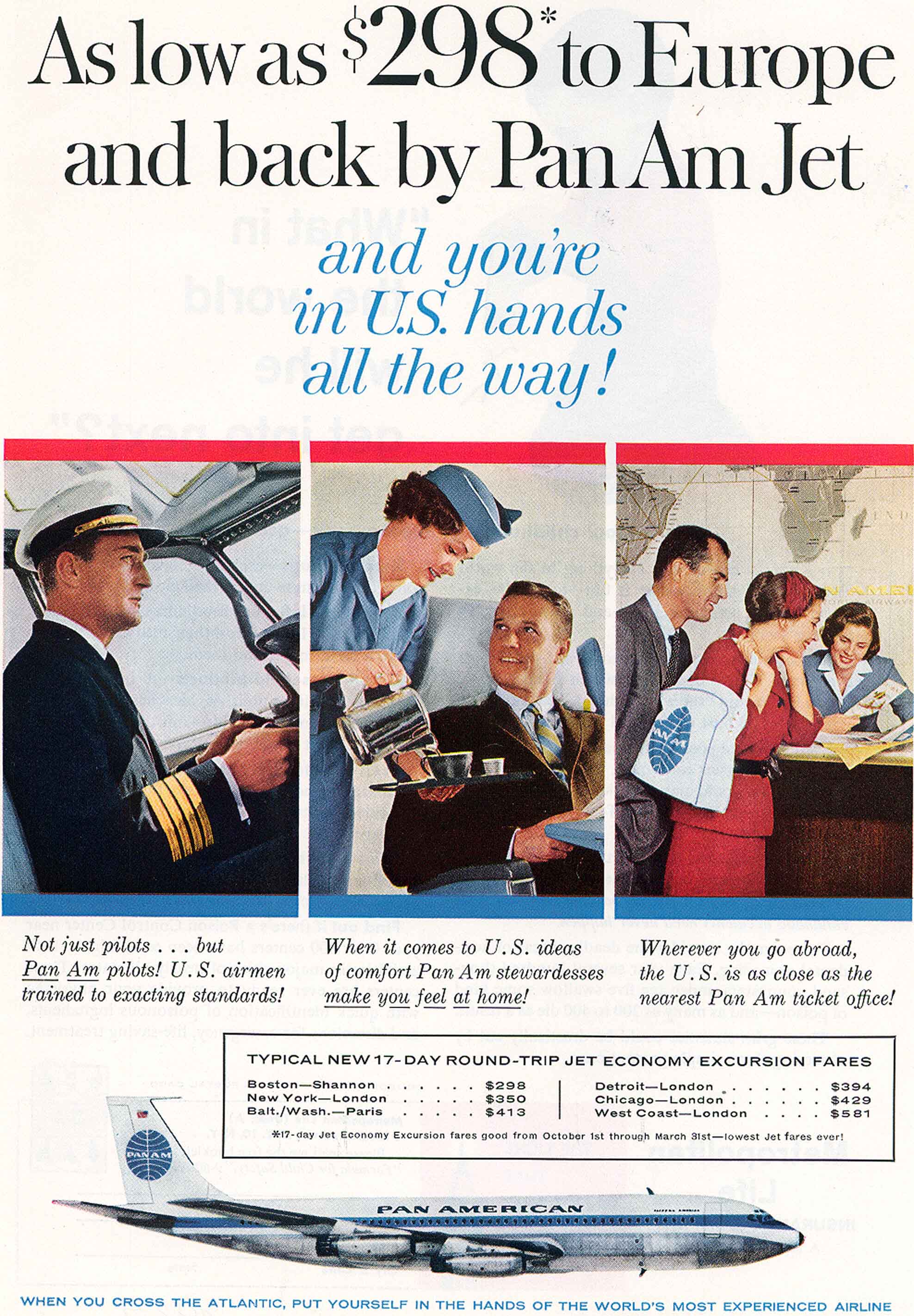 PAN AM ADS WITH A TRANSATLANTIC ANGLE
