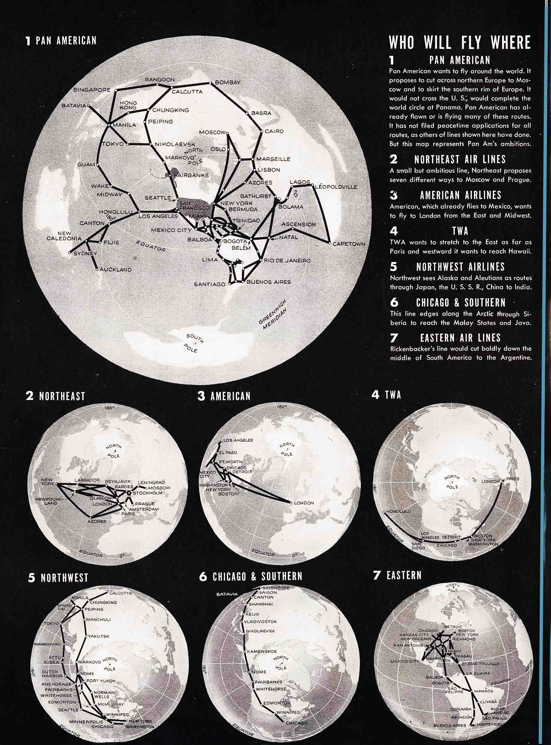 Prospective Post War Air Routes for Commercial Aviation (Aeroart International collection).