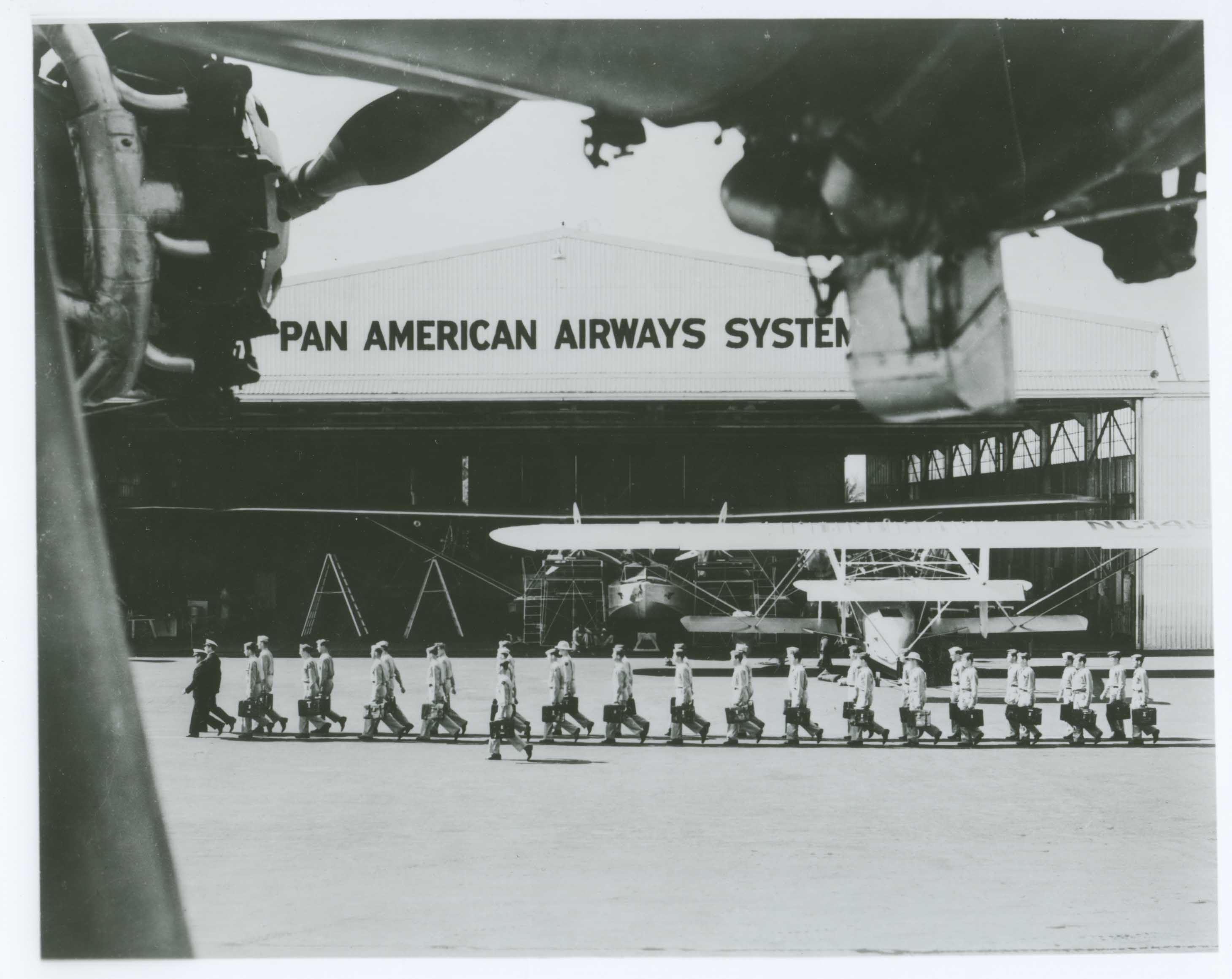 Pan Am wartime navigation class at Dinner Key.