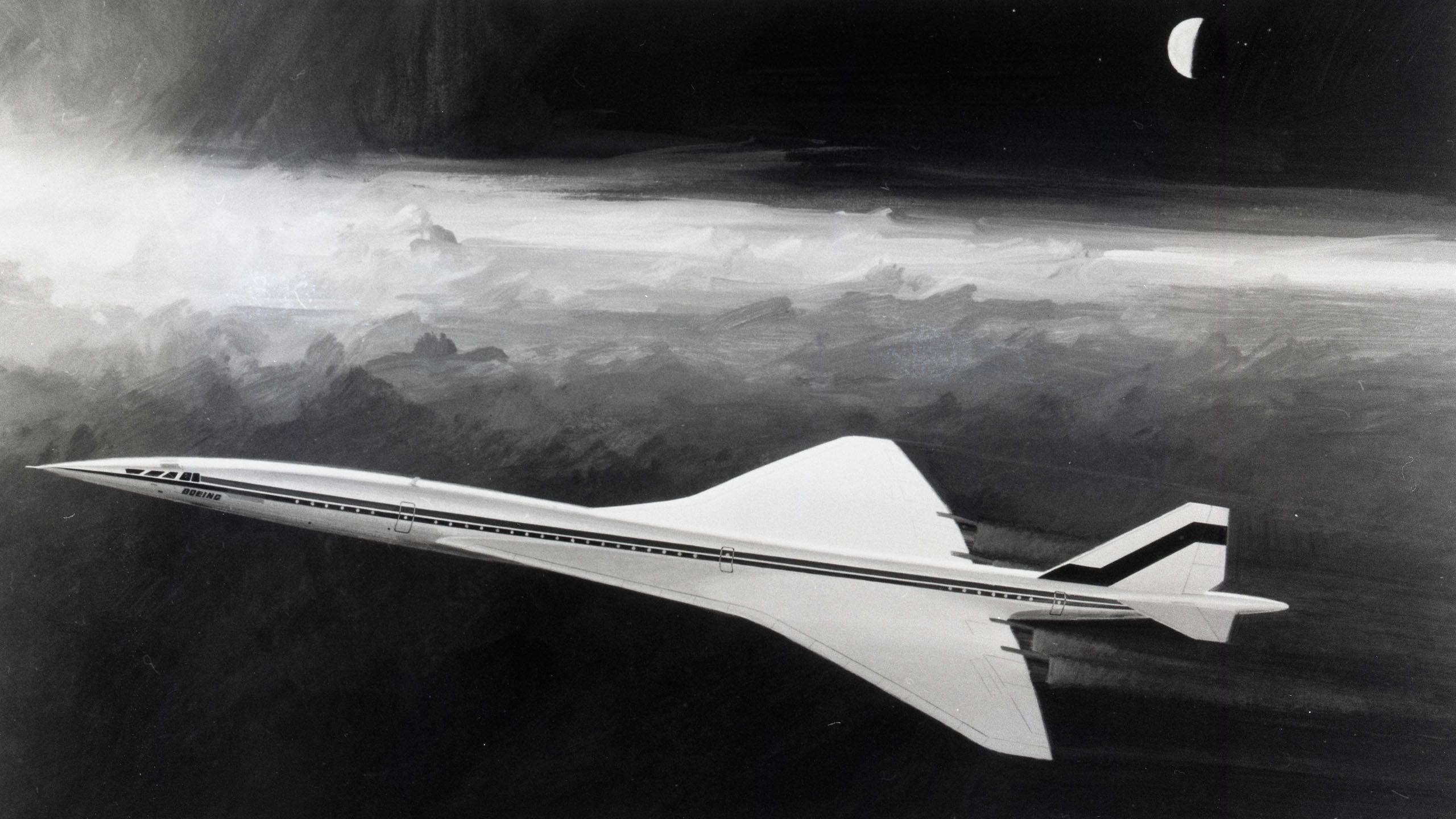 Concept illustration of a Boeing SST (US National Archives and Records Administration, NASA).