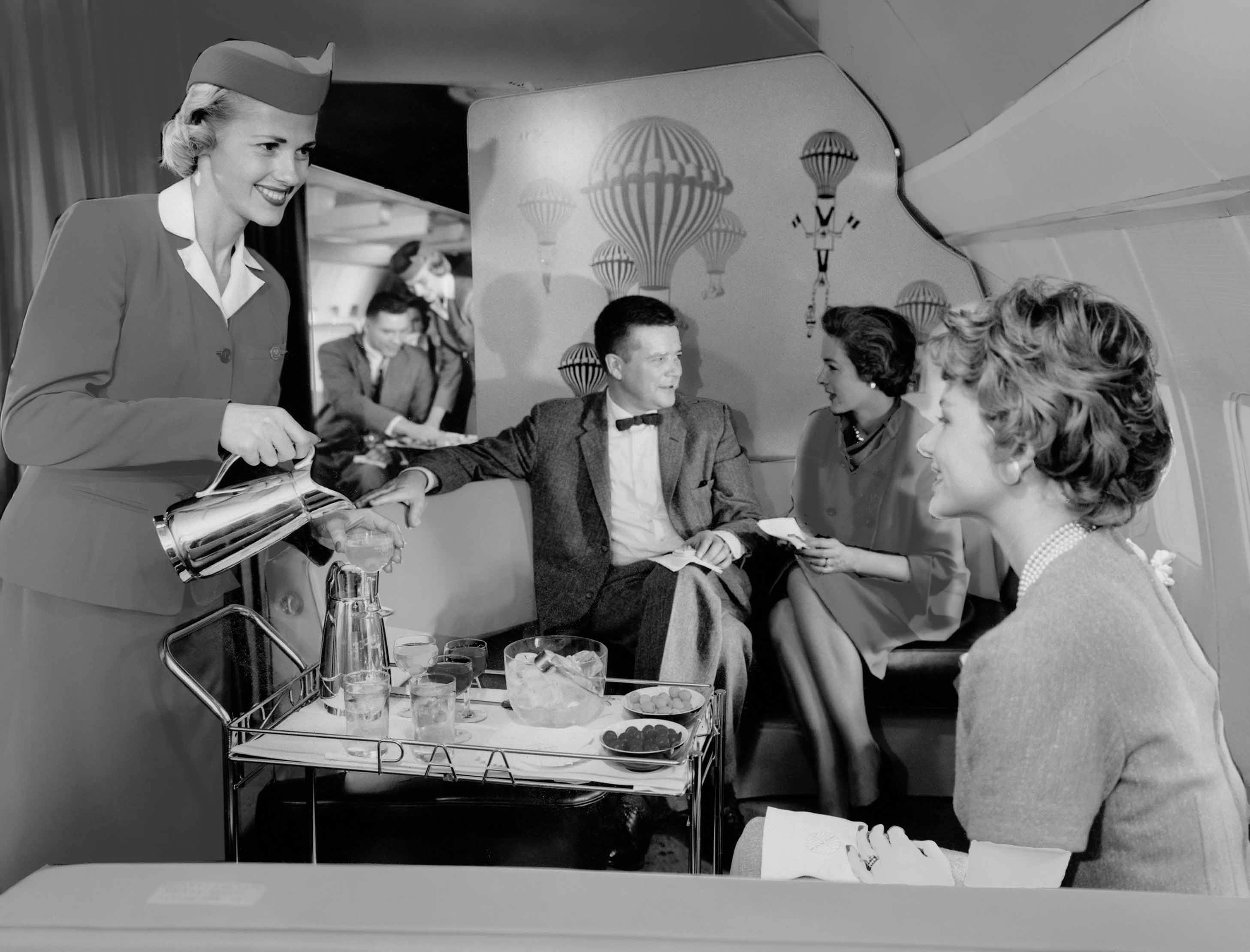 The Jet Set on a Pan Am 707 (Pan Am Historical Foundation Collection).