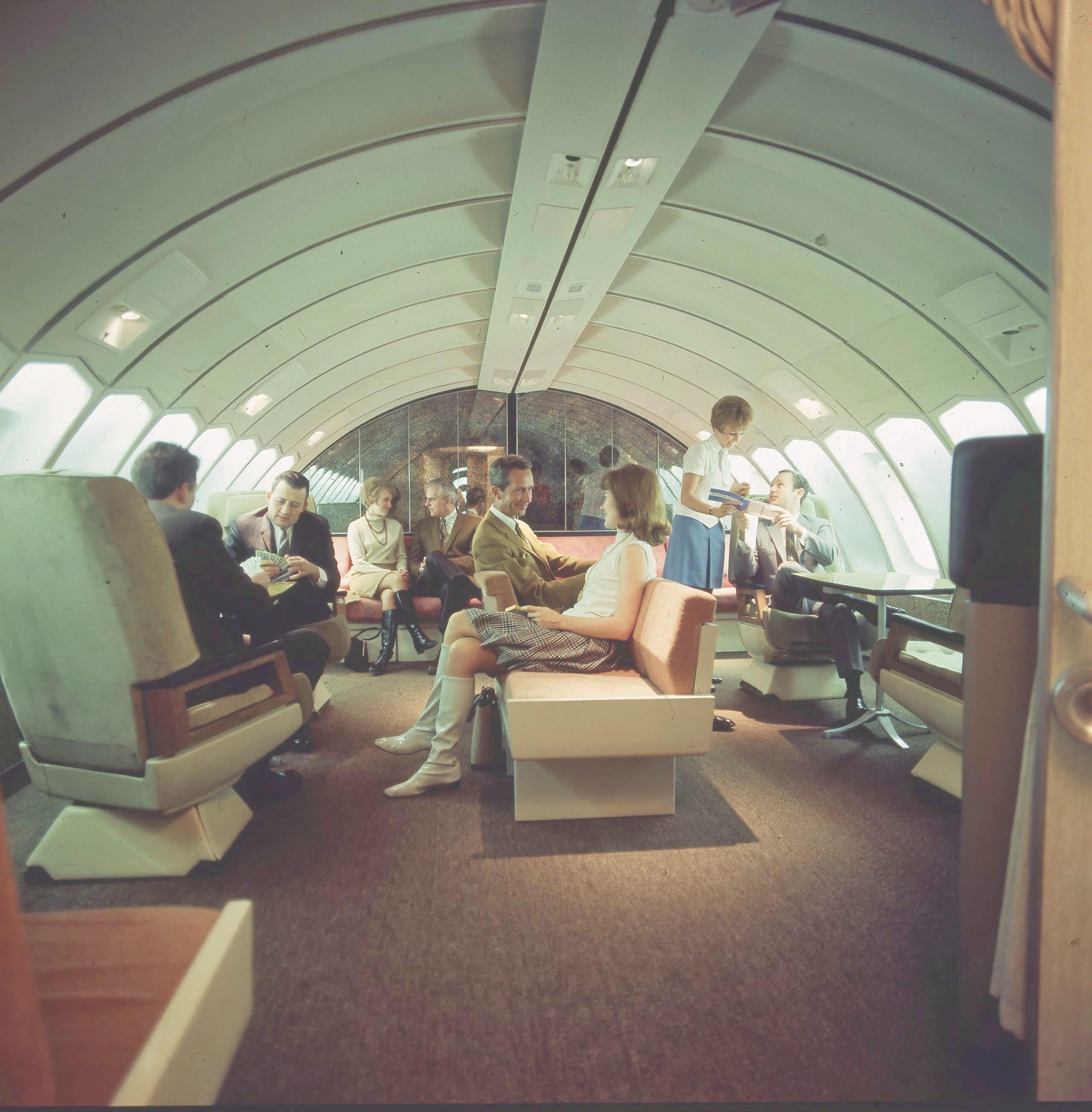 Boeing 747 Mockup: Upper Deck configuration (Courtesy AeroArt International Collection).