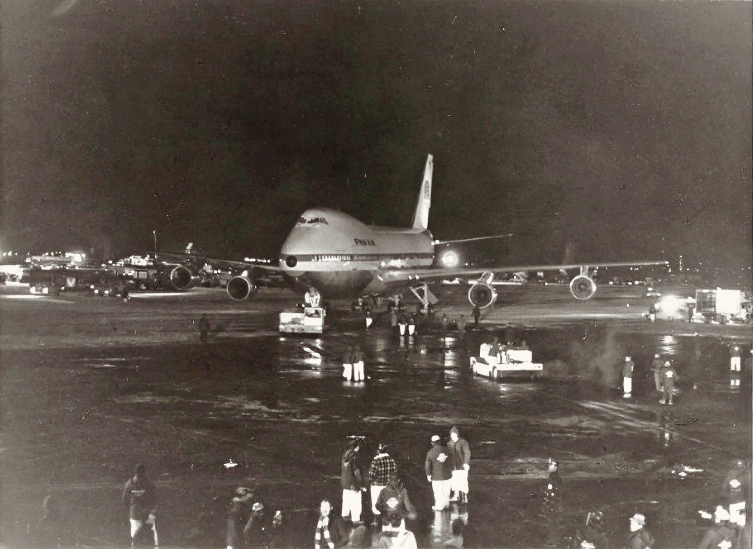 Actual  747 Flight to London from New York on January 22, 1970 seen at JFK before takeoff (University of Miami Special Collections, Pan American World Airways, Inc. records).