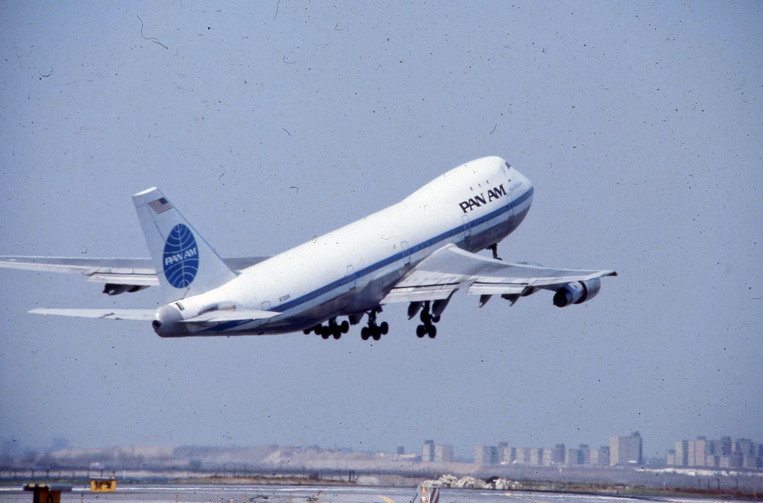 Photo by PAA Photographer Paul Friend showing  N733PA,  the 747 that was first delivered to Pan Am on December 12, 1969. (Pan Am Historical Foundation Collection).