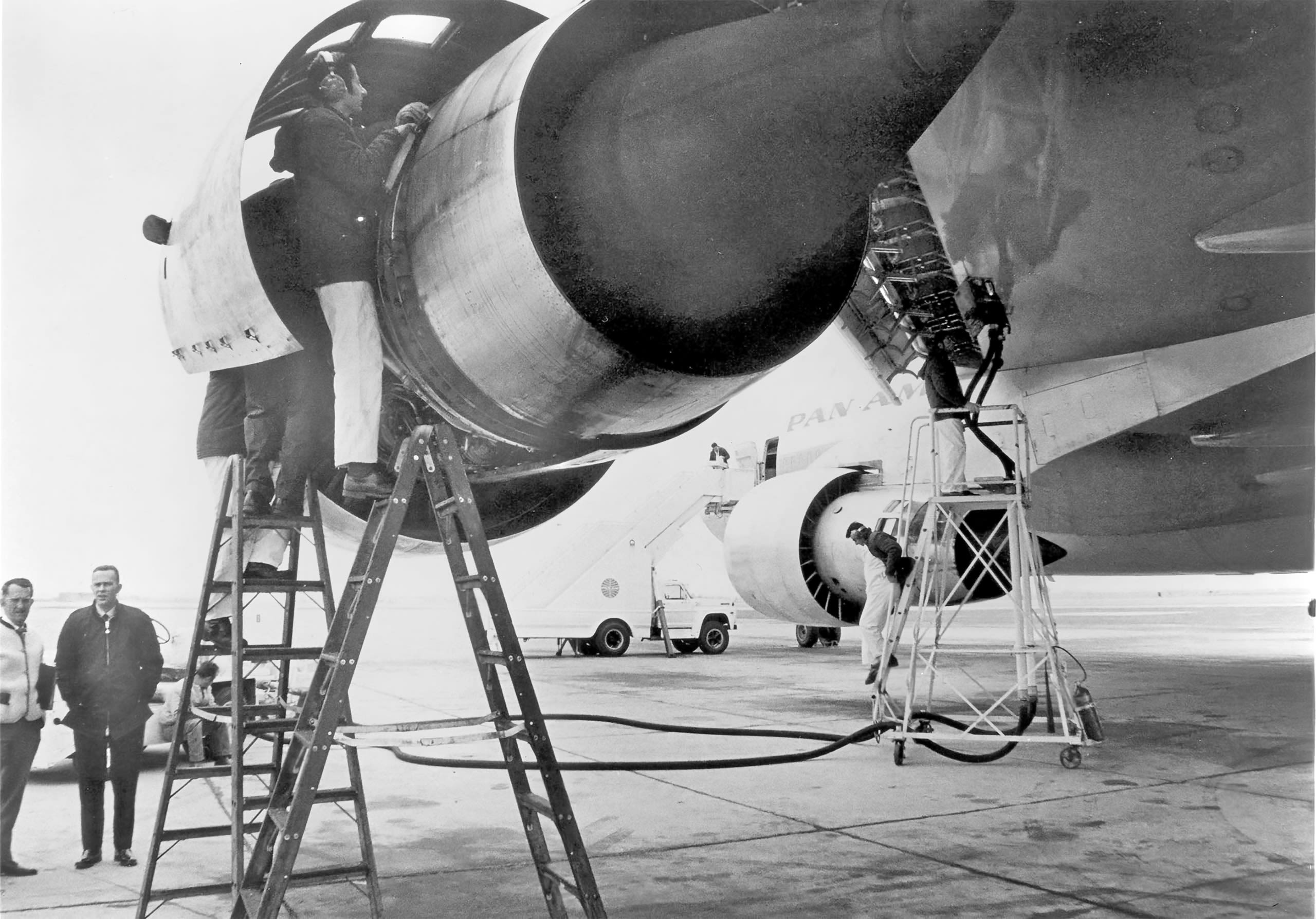 Engine Maintenance Check on a 747 (Pan Am Historical Foundation Collection).