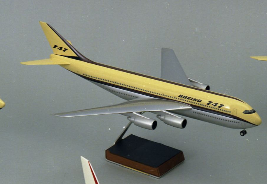 2. Early Boeing 747 Double-decker model based on the 707 (Courtesy, Boeing Company). 