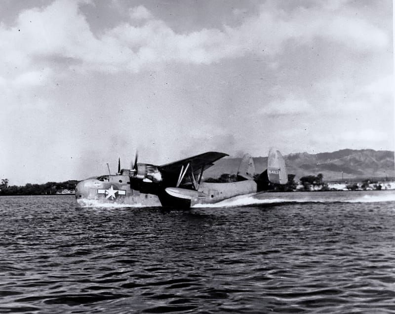 Pan Am crews flew Martin PBM “Mariners” during the War. Martin PBM Mariner (Courtesy AeroArt) 