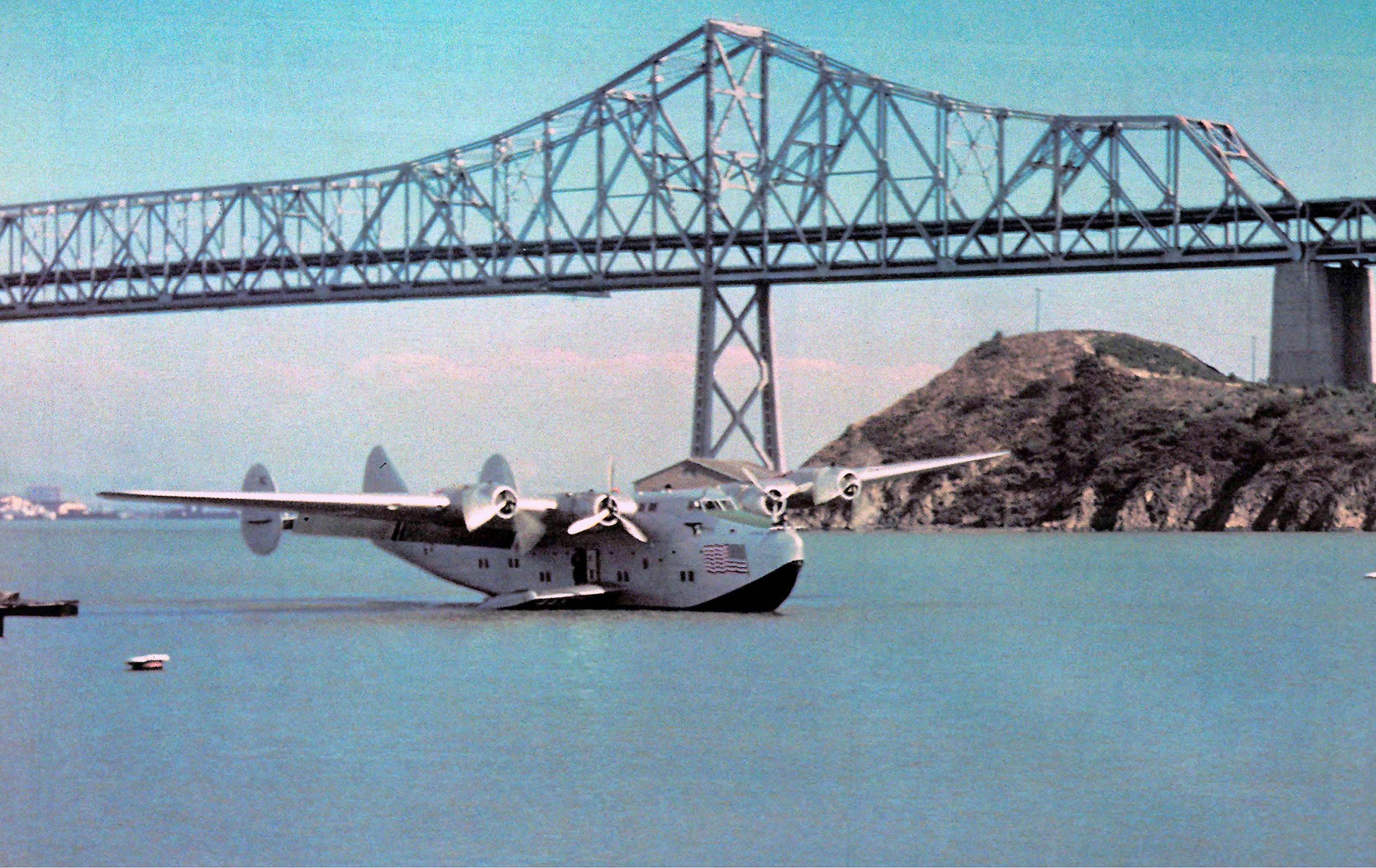 A beautiful harbinger of Ed's future: A Pan Am B-314 at Yerba Buena 's Clipper Cove, Treasure Island, 1941
