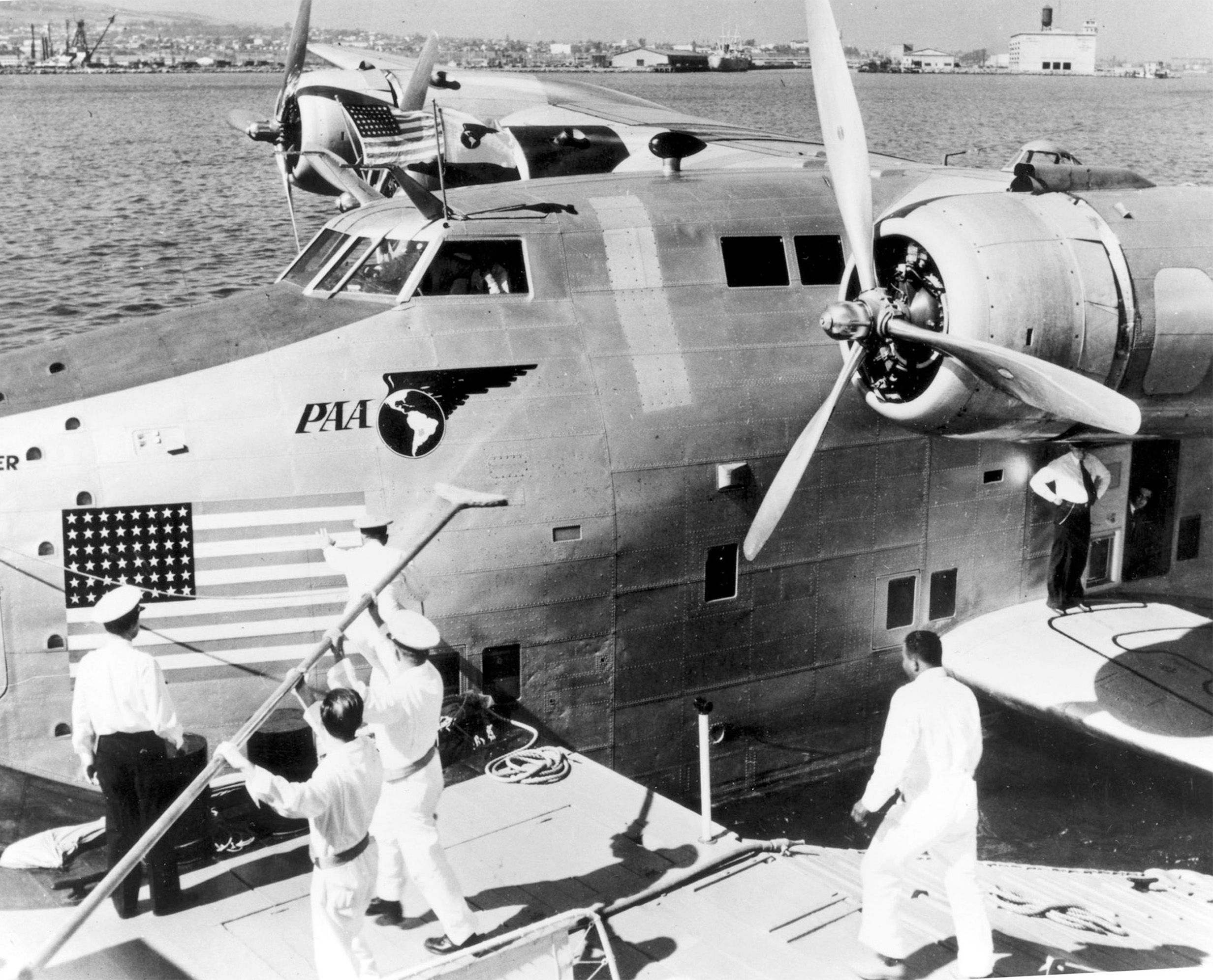 Pan Am Boeing 314 "American Clipper" on the inaugural to Auckland, New Zealand from San Francisco, September 11, 1940.