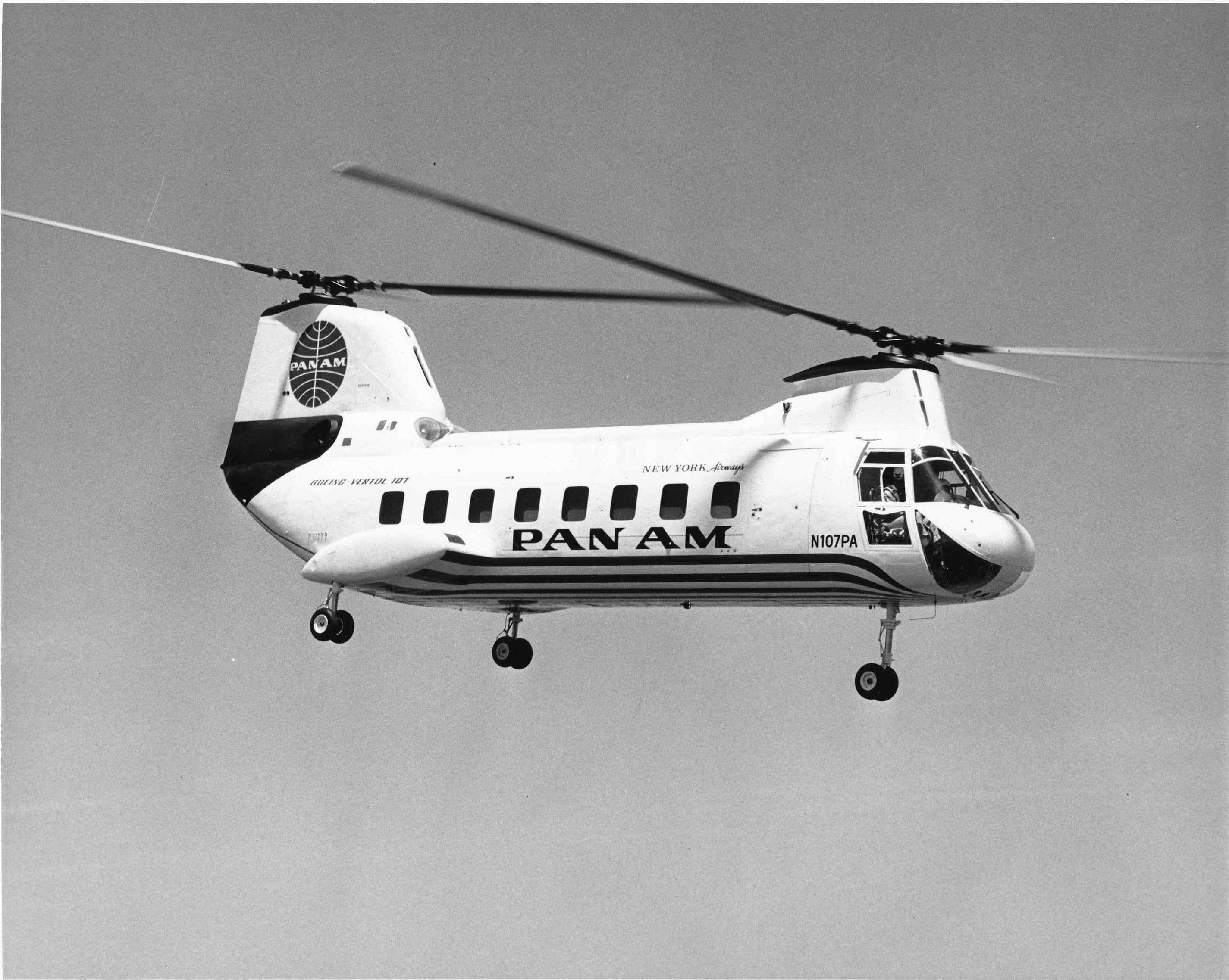 New York Airways helicopter aloft (PAHF Collection).