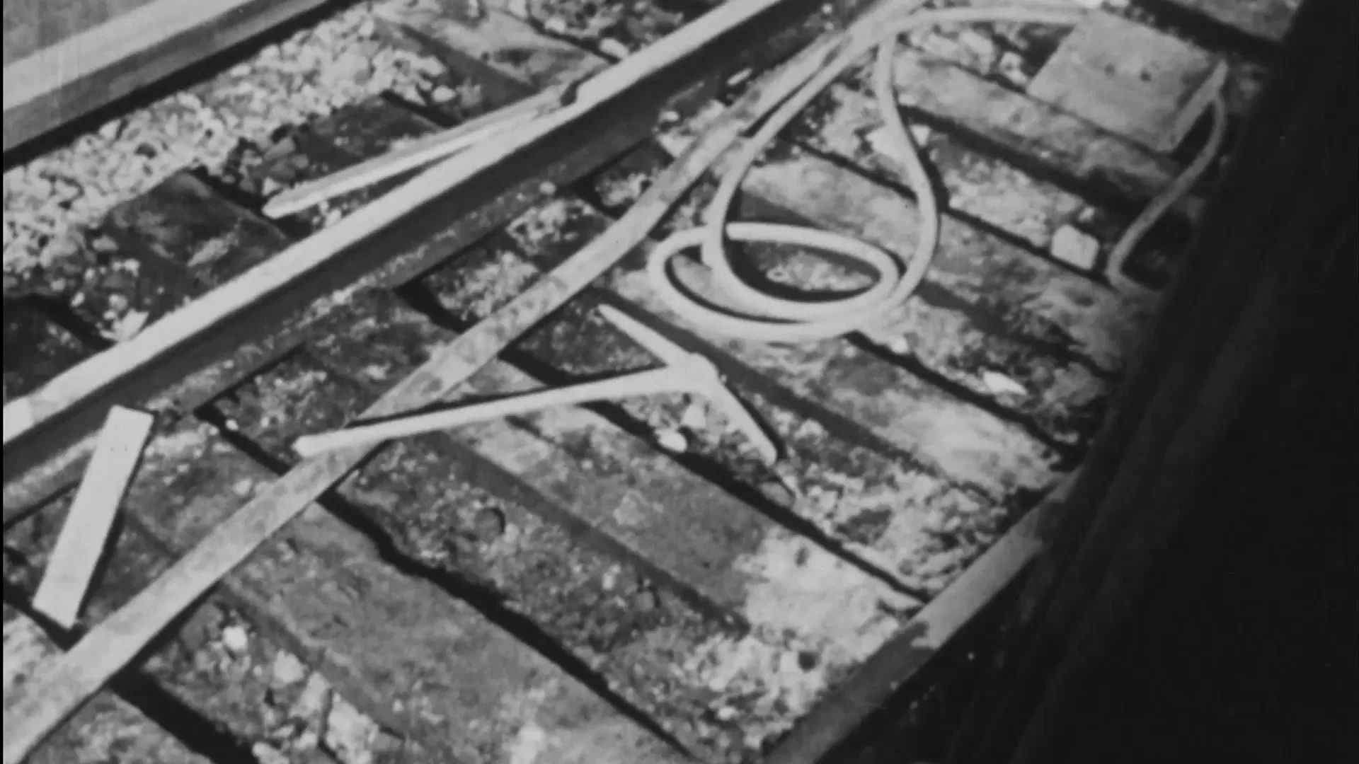 Archival film frame showing construction of the Pan Am Building on the tracks below Grand Central (PAHF Film collection).