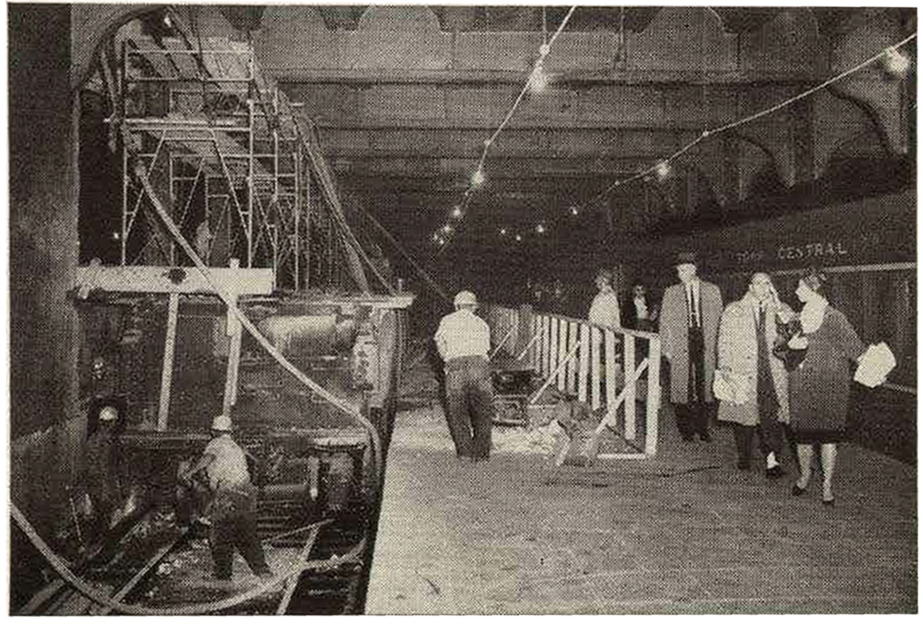 "Work on footings for new structure goes on without interfering with commuters and other passengers using Terminal,"  "Headlight" newsletter, December 1960 ( New York Central Railroad).