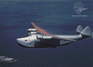 Clip of Boeing 314 Clipper over San Francisco Bay from Pan American Airways production "Transpacific," c. 1940 (PAHF Film collection).